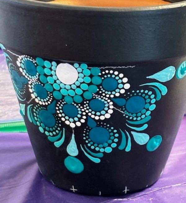 Adult art classes near me, mandala. garden whimsy, dot painting, local artist