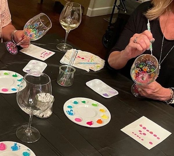Mandala Wine Glass Group and Private Painting Classes, Thousand Oaks, California 