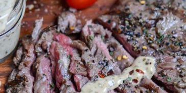 Skirt Steak With Black Garlic Aoili