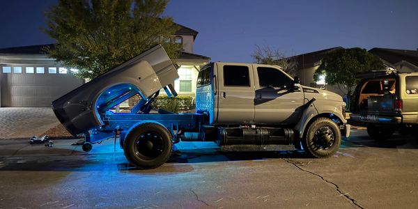 Kinghillbilly s 2006 Ford f650 we did 54 rock lights from Fck light bars star light headliner with s