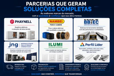 An advertisement showcasing complete electrical solution partnerships with top brands for quality and trust.