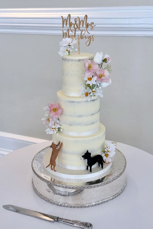 Rustic Semi Naked with artificial spring flowers