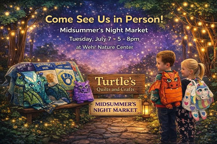 Children with dragon backpack and a unicorn backpack at a magical midsummer night market event.