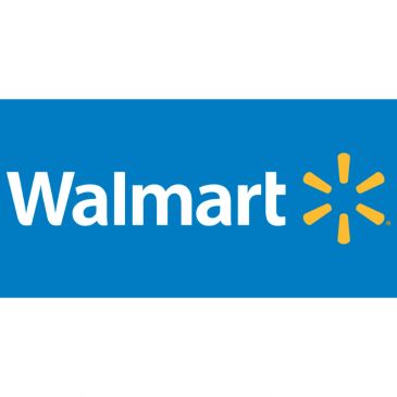 Walmart logo with blue background and white text.