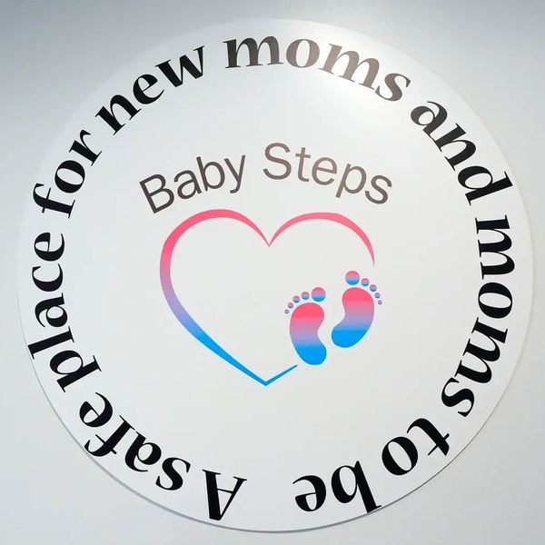 Logo of Baby Steps, a safe place for new and mom moms.