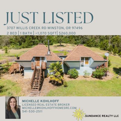Charming 2-bedroom home in Winston, OR listed for $260,000.