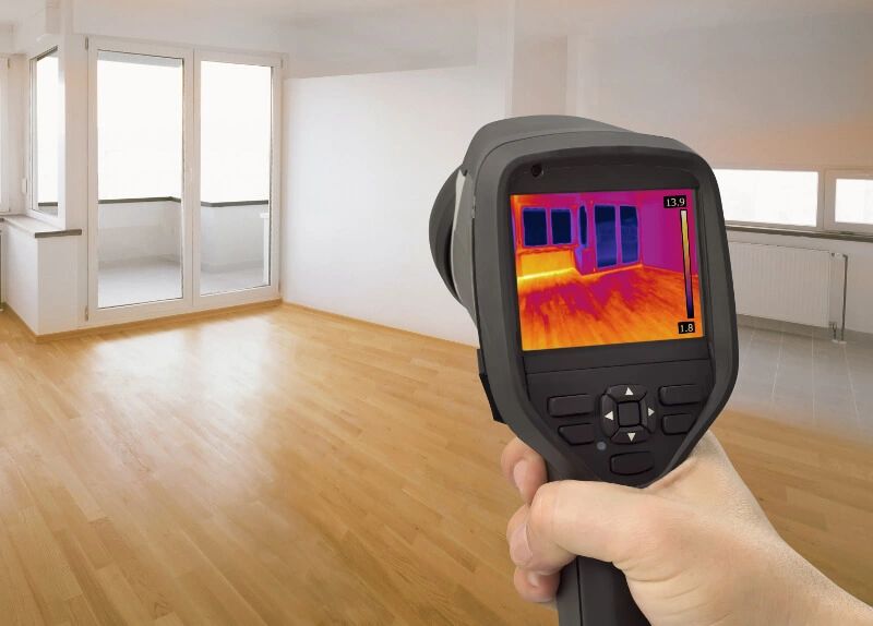 Thermal Imaging Inspection of Heating Equipment Stock Photo
