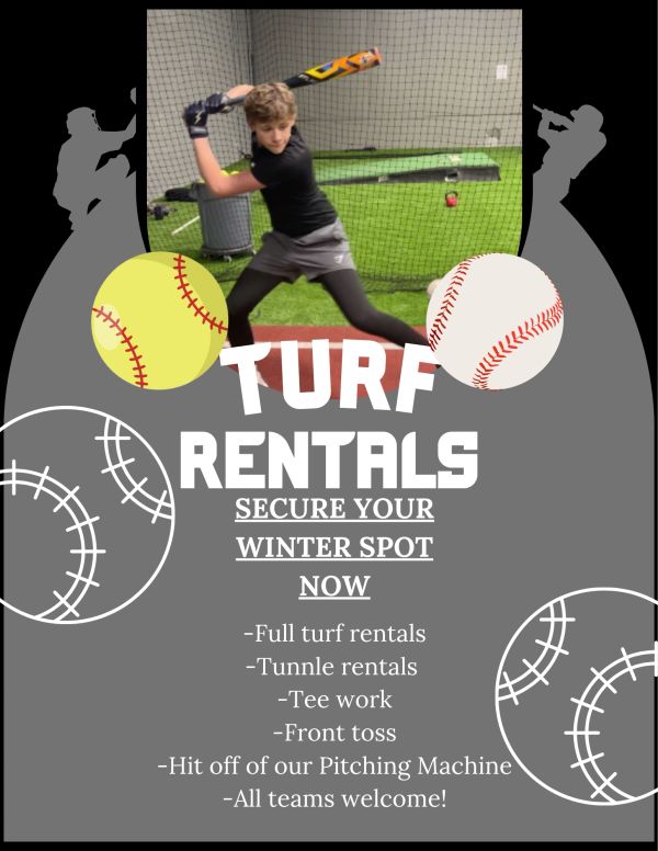 Turf rentals for winter with baseball activities.