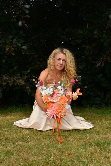 Bridal bouquet with artificial flowers