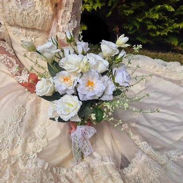 Bridal bouquet with artificial flowers