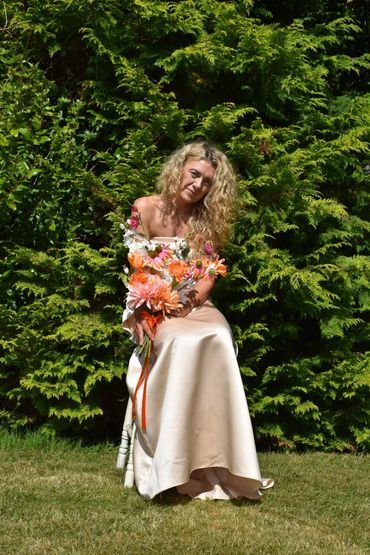 Bridal bouquet with artificial flowers