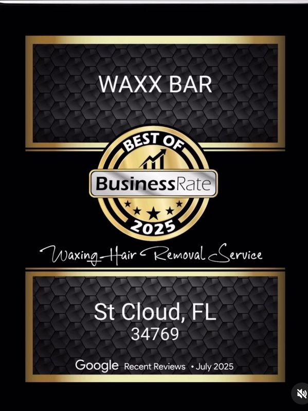Waxx Bar awarded Best of Business Rate 2025 in St Cloud, FL.