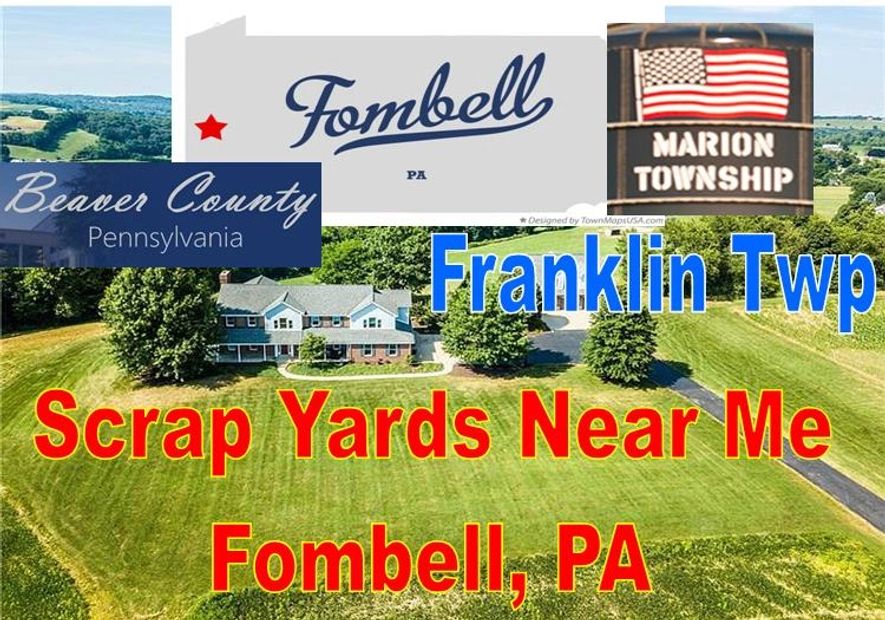 Fombell, Scrap Yards Near Me, Bob's Auto & Salvage, Marion Twp flag and aerial home view