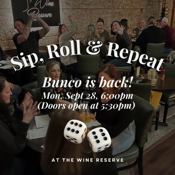 People enjoying Bunco night at The Wine Reserve.