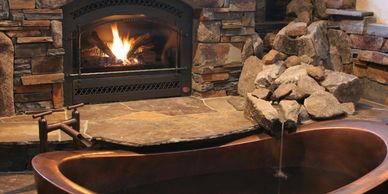 Natural Rock Fireplace