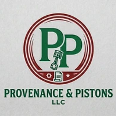 Logo of Provenance &amp; Pistons LLC with piston graphic.