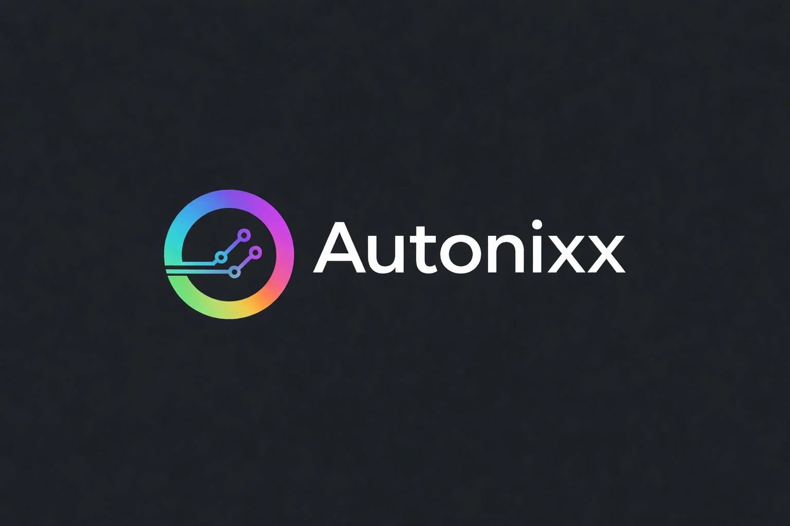 Colorful circular tech logo with the word Autonixx on a dark background.