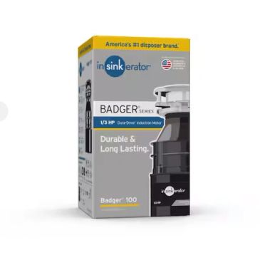 Insinkerator Badger 100 garbage disposal box.