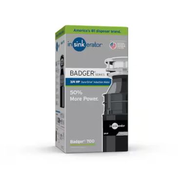 Insinkerator Badger 700 garbage disposal packaging.