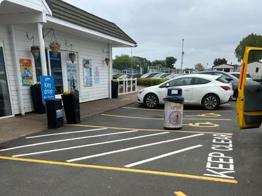 Disabled bay and keep clear markings at Haven Seashore Holiday Park, Great Yarmouth – WR Road Markin