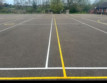 Playground line markings at Mundesley School, Norfolk – WR Road Markings
