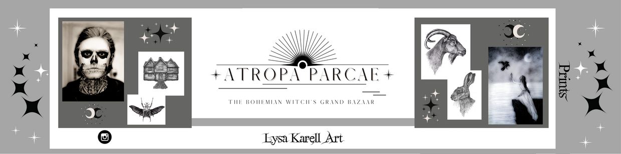 Atropa Parcae Lysa Karell Print Printable Illustration Witchy Witch Wicca Pagan Gypsy Artwork Sketch