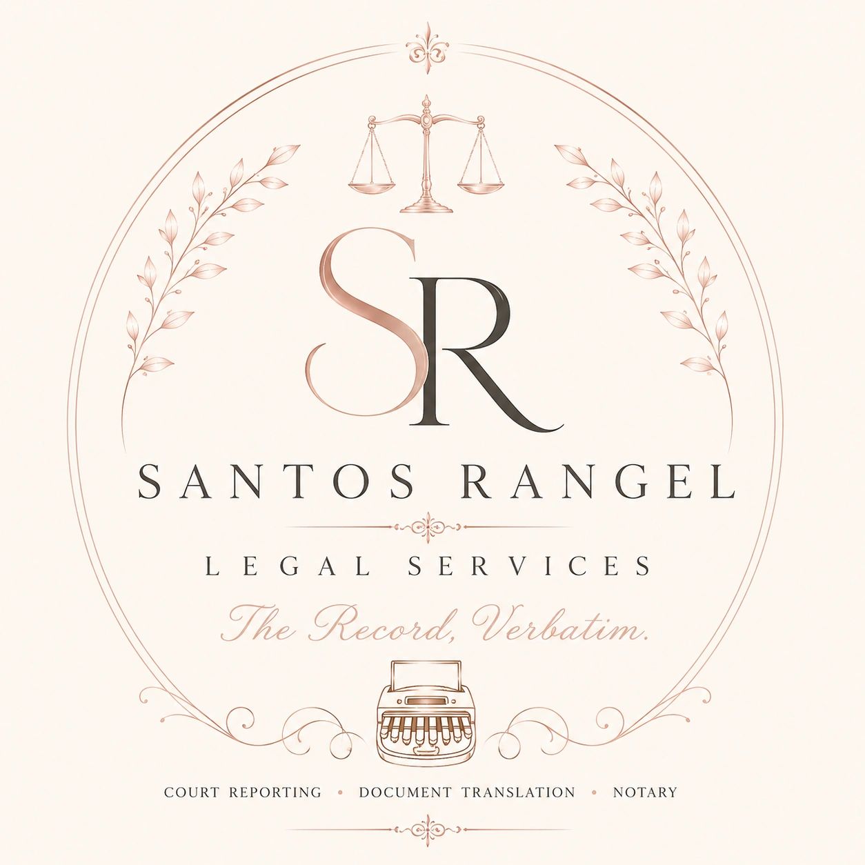 Elegant logo for Santos Rangel Legal Services.
