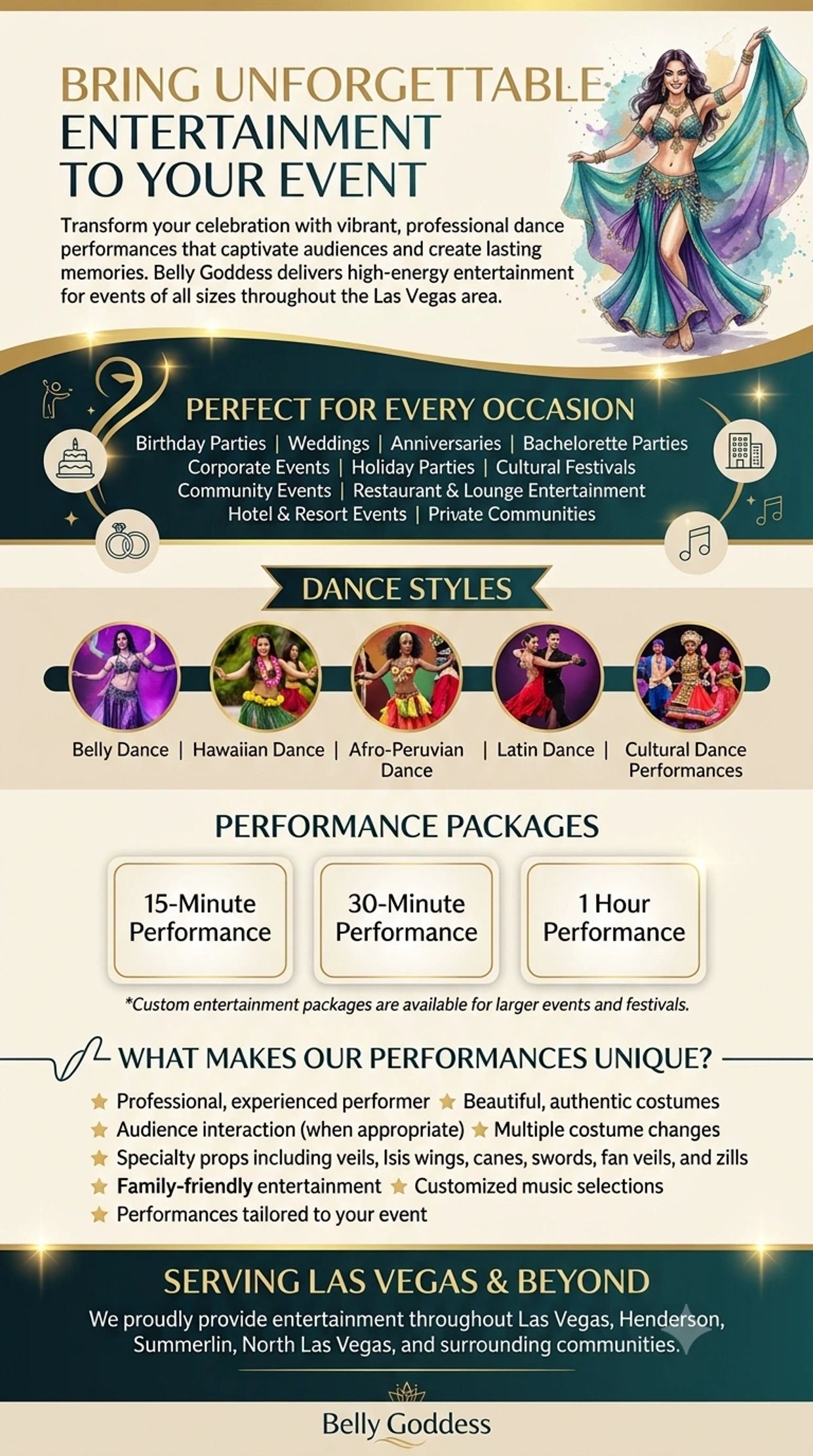 Event entertainment with professional dance performances in Las Vegas by Belly Goddess.