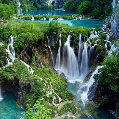 Discover Croatia's mesmerizing waterfalls from above. A truly breathtaking experience!