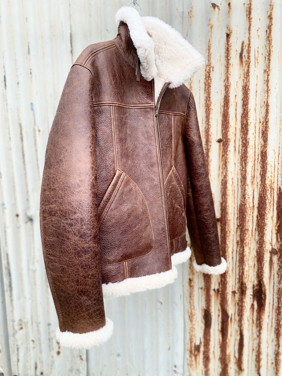Oliver Sweeney Dunbittern Aviator Jacket (sheepskin leather flying/bomber coat) - Picture 11 of 13