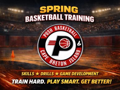Spring basketball training event by Push Basketball on Cape Breton Island.