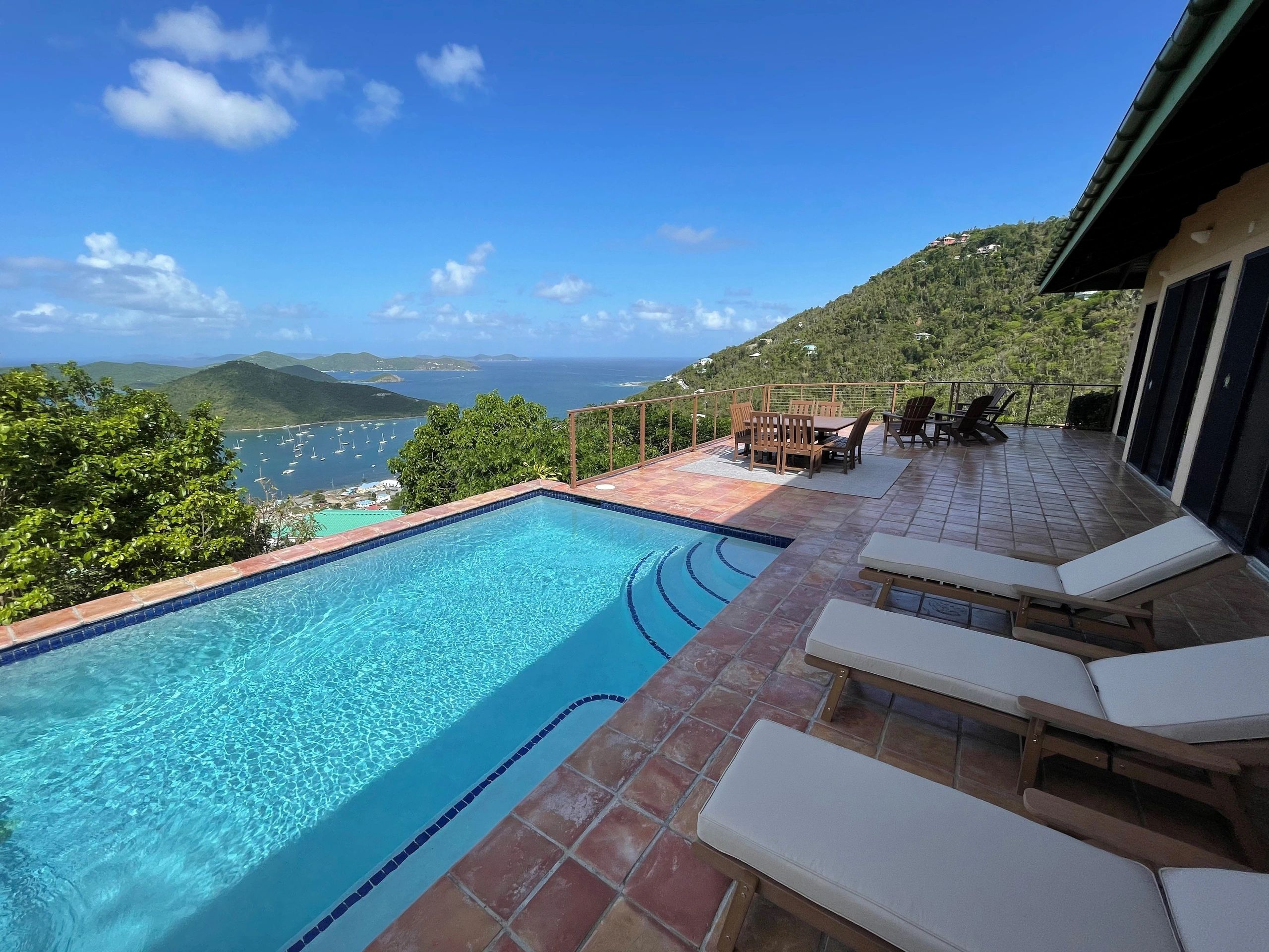 View from Casa YaYa villa rental pool deck in St. John USVI.