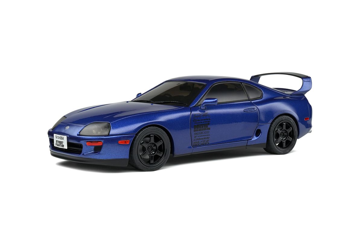 1993 TOYOTA SUPRA MK4 A80 BLUE STREETFIGHTER 1/18 BY SOLIDO MODELS