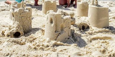 Family Vacation Vlogger United States visits beaches for fun activity for the family Sand Castle 