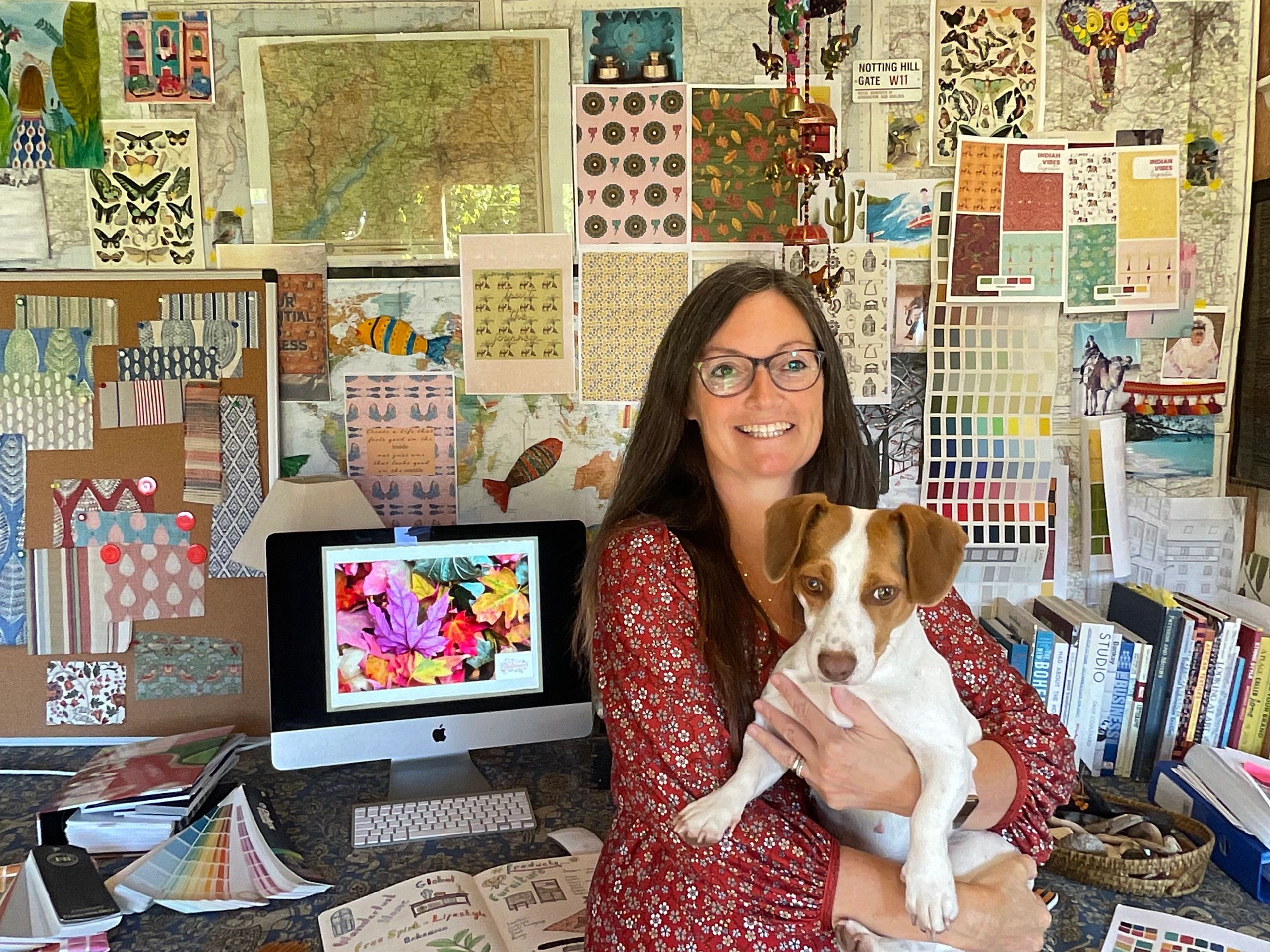 Dana Leiper Design studios, creative space, Surface pattern design, licensing, pattern, wallpaper, 