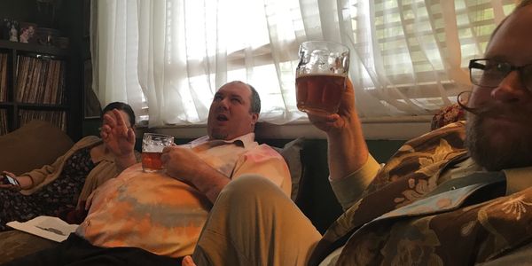 Jeff and Joe enjoying beer!