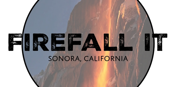Horsetail Fall glowing like fire at sunset in Sonora, California.
