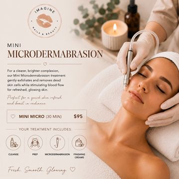 Woman enjoying a relaxing mini microdermabrasion facial treatment in a spa setting.
