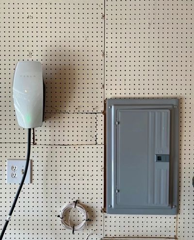 Level 2 Tesla EV charger installation in Bellevue by licensed electrician