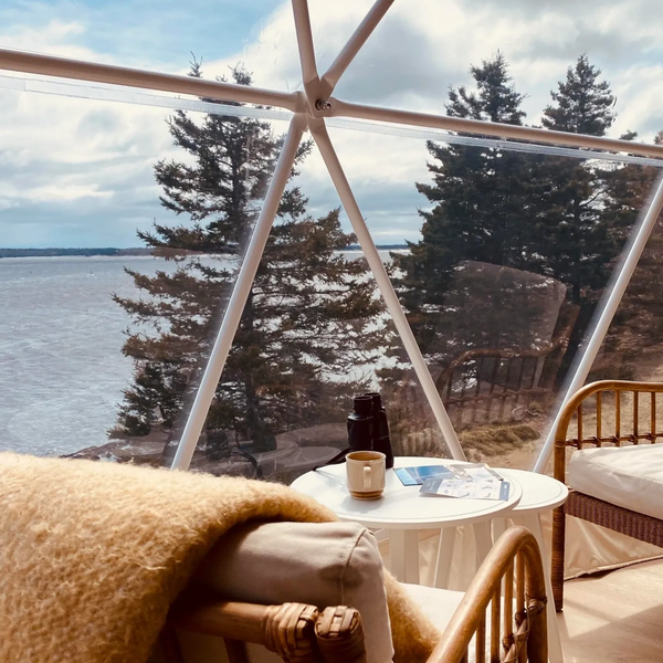Glamping dome at The Lookout with ocean view