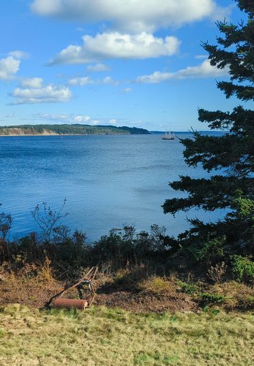 NS Dome ocean view from private deck showing tall ship