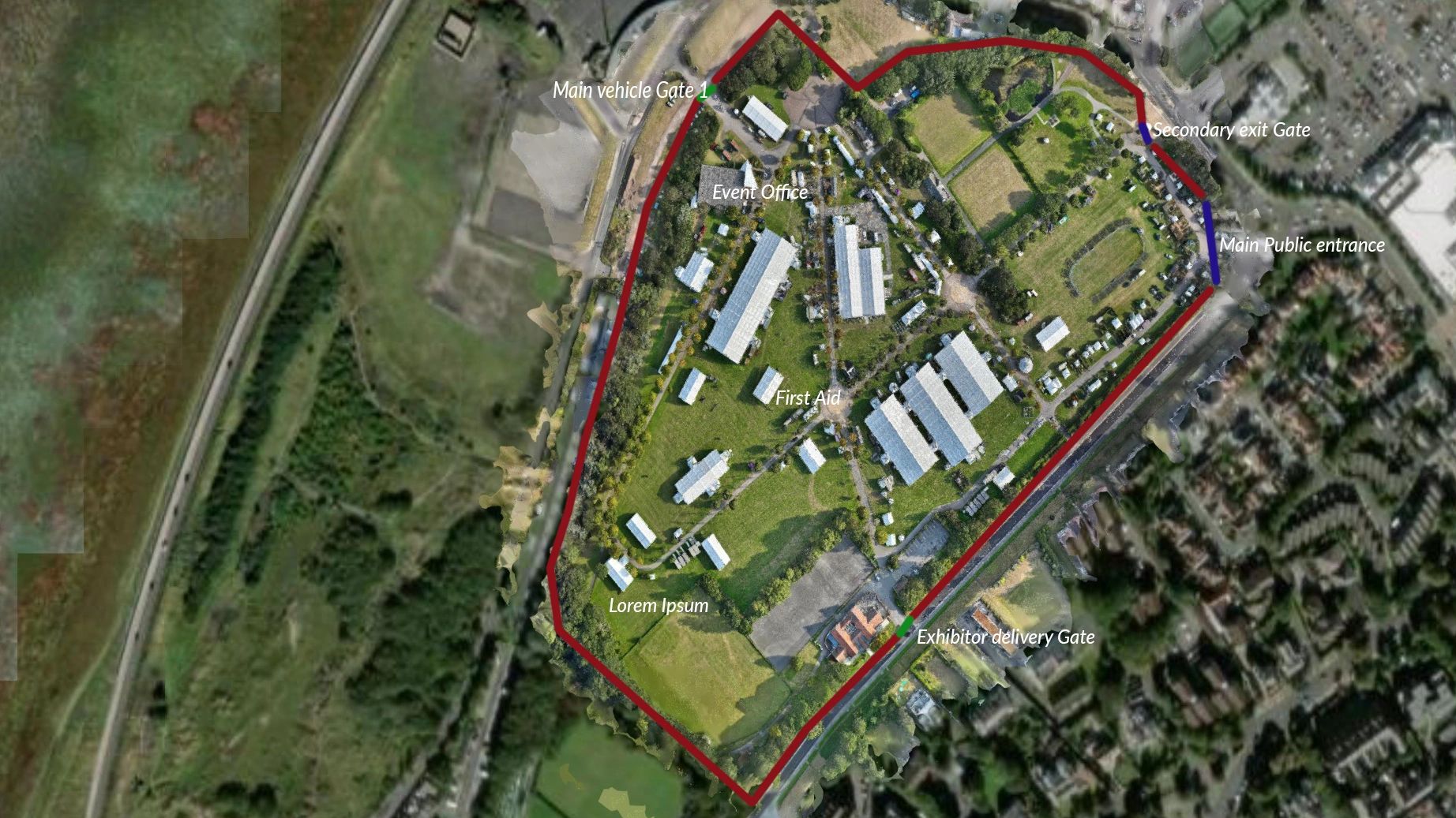 Aerial 2D Othosaaic map of an event space
