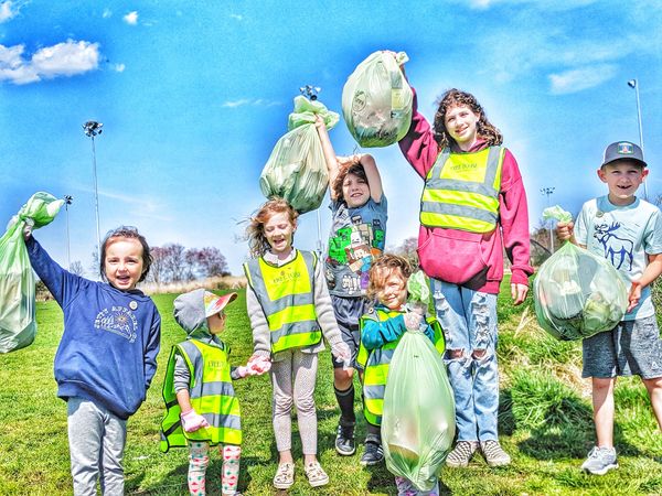 Forest Schoolers at an Earth Day Clean-up Event.