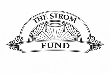 A black and white logo for The Strom Fund.