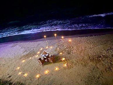 Cena romantica en la playa en el municipio de dibulla la guajira Colombia.