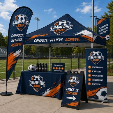 group of event signage