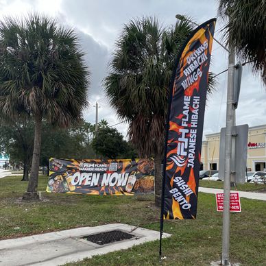 restaurant outdoor feather flag
