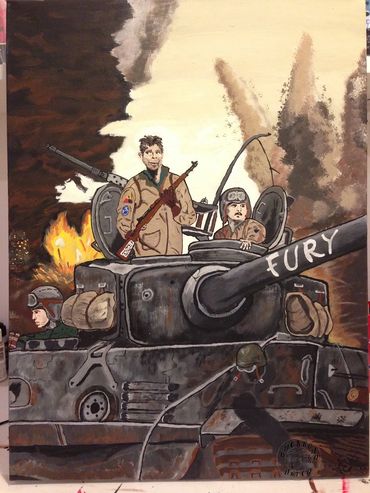 FURY - Painting made in reference to FURY (2014) movie