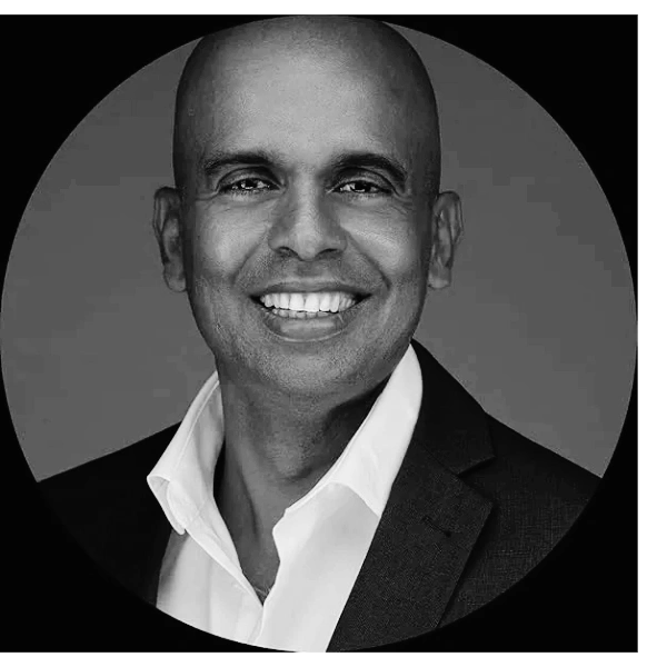 black and white image of Prabash Galagedara - author of 10 30 50 