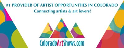 Banner promoting ColoradoArtShows.com as a top art opportunity provider in Colorado.